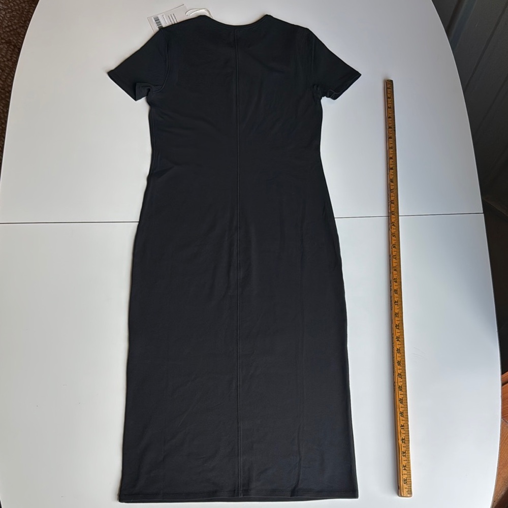 Everlane Form dress Black Sheath Midi Dress Crew Neck Short Sleeve xs - Picture 7 of 11